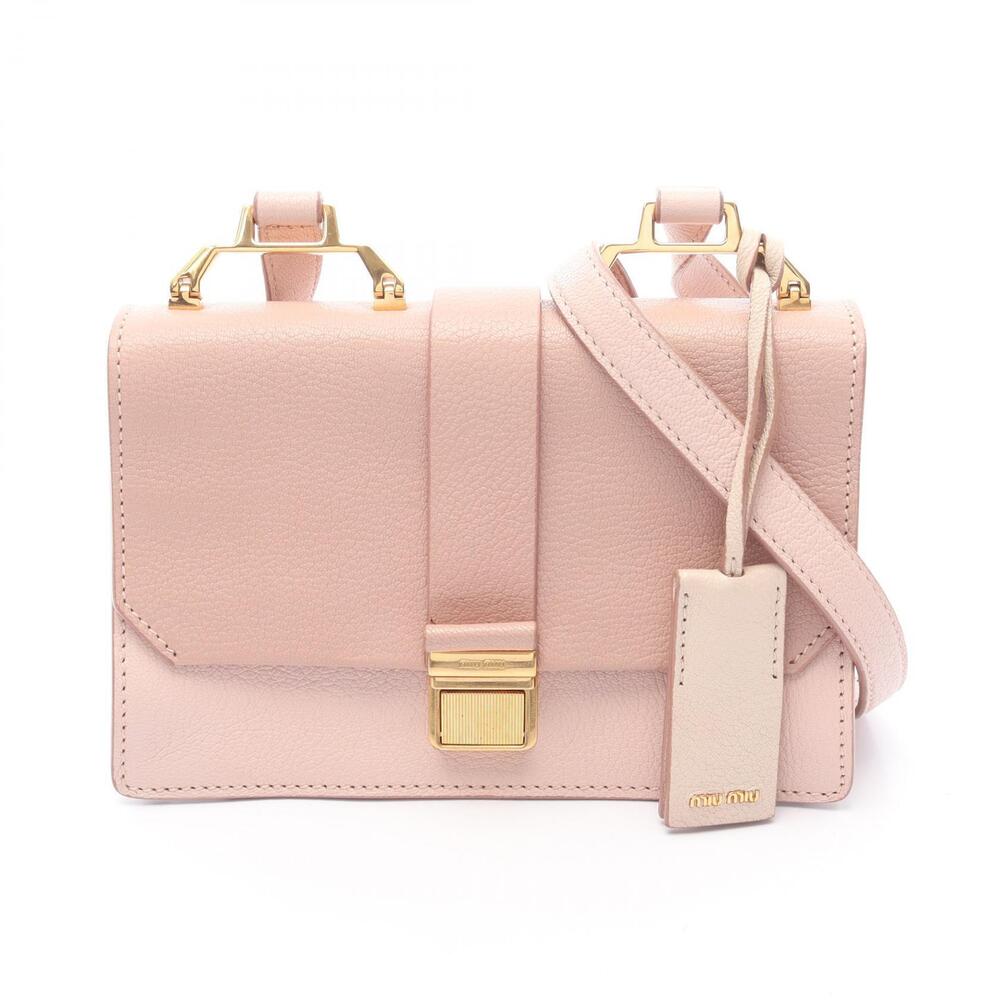 Miu Miu Madras Shoulder Bag Leather Pink